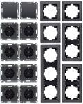 ChiliTEc Steckdose Schalter Set Unterputz Milos Anthrazit | 8x Steckdose 2x...