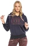 Cipo & Baxx Damen Sweatshirt Kapuzenpullover Hoodie Sweater mit Statement-Print WL246