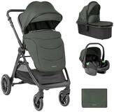 Kikka boo Kombikinderwagen Ava 3 in 1 Babywanne, Babyschale, Gummir&auml;der, Tasche
