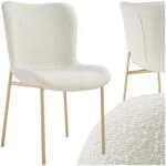 tectake&reg; Polsterstuhl, Boucl&eacute; Stoff, Stuhl f&uuml;r K&uuml;che, Esstisch, Sessel f&uuml;r
