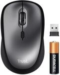 Trust Leise Funkmaus mit Batterie, Kompakte Maus Kabellos, Schwarz | f&uuml;r Rechts- und