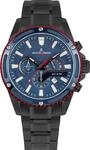 JACQUES LEMANS Analoge Herrenuhr Quarz mit Edelstahlarmband Mid-39599, Schwarz