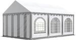 Festzelt Partyzelt 4x6 m Premium, hochwertige PVC Plane 750 N in grau-wei&szlig; 100%