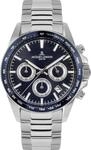 JACQUES LEMANS Analoge Herrenuhr Quarz mit Edelstahlarmband mid-39590, Silber,