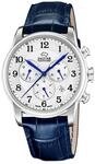 JAGUAR Herrenuhr Leder Blau - Chronograph Quarz, Datum, Saphirglas -...