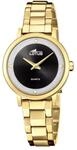 Lotus Damenuhr Analog aus Edelstahl 316l Goldfarben | Quarzwerk, Widerstandsf&auml;higes