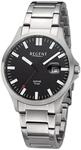 REGENT Herren-Armbanduhr 10 Bar Stahl/Schwarz 11150778
