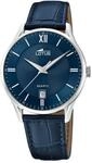 Lotus Herrenuhr Analog aus Leder Blau | Quarzwerk, Kalender, Wasserdicht 5 ATM
