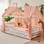 ALAVYA HOME&reg; Hausbett Himmel Deko Set 3-TLG &ndash; 2 Stoffhimmel + Wimpelkette,...
