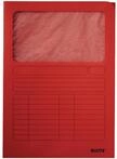 LEITZ Sichtmappe, DIN A4, Karton, mit Sichtfenster, rot VE = 100