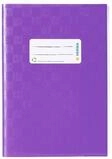 HERMA 7426 Heftumschlag A5 Bast Violett Lila, Hefth&uuml;lle mit Beschriftungsetikett &
