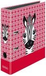 herlitz Ordner maX.file A4, 8cm, f&uuml;r Kinder, Rot, Motiv: Cute Animals Zebra, 1