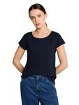 Tom Tailor Damen T-Shirt mit weitem Rundhalsausschnitt