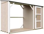 Brennholzlager mit Ger&auml;teraum, 4,14 m&sup2; - Timbela M985-TERRA BROWN | LP...