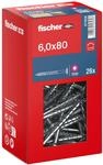 fischer Spanplattenschraube PowerFast II 6,0 x 80 Tellerkopf TX30 gvz 26 ST 