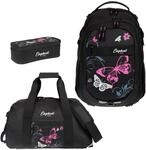 3 Teile Set Schulrucksack Laptopfach M&auml;dchen 12679 Butterfly Pink rsmb |...