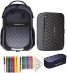 Elephant Schulrucksack Hero 4 Teile Set 12868 Black Cube +rmlv | Schulrucksackset