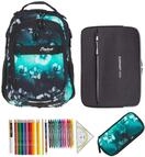 Elephant Schulrucksack Hero 4 Teile Set 12805 Flower T&uuml;rkis Verlauf +rmlv 