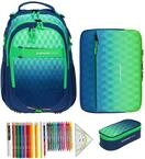 Elephant Schulrucksack Rucksack 4tlg. Set Hero 12868 Green Cube +rmlv 