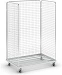 Roll-conteneur en Acier, L x l 1200 x 800 mm, 3 Faces, Avec paroi arri&egrave;re -