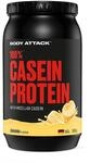 Body Attack 100% CASEIN PROTEIN - Banana Cream - 900 g Dose - Hochwertiges Protein