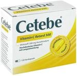 Cetebe Vitamin C Retard 500, Hochdosiert mit Langzeitwirkung, 120 Kapseln 