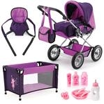 Bayer Design 15012B - Kombi-Puppenwagen Grande Mega-Set mit Reisebett und viel