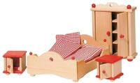 Goki 51954 - Schlafzimmer, 4-teilig, Puppenhausm&ouml;bel