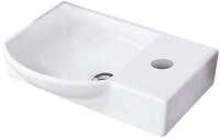 FACKELMANN Waschbecken links G&auml;ste-WC / Waschtisch aus Keramik / Ma&szlig;e (B x H...