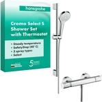 hansgrohe Croma Select S Thermostatset 0,65m, 3 Strahlarten, Wei&szlig;/Chrom