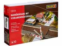 FALLER Bahnübergang mit Schrankenwärterhaus I Modellbausatz mit 121 Einzelteile 220