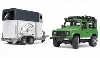 bruder 02592 - Land Rover Defender mit Pferdeanh&auml;nger & 1 Pferd - 1:16 Pick-up