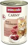 animonda Carny Senior Katzen Nassfutter Rind + Putenherzen (6 x 400g) | Katzenfutter