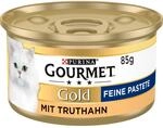 Gourmet Gold Feine Pastete Katzenfutter nass, mit Truthahn, 12er Pack (12 x 85g)