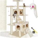 tectake&reg; XXL Luxus Sisal Kratzbaum 186cm gro&szlig; mit Spielzeug & Zubeh&ouml;r f&uuml;r...
