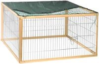 dobar&reg; 23117 Quadratisches Freilaufgehege Massivholz -Aufklappbares Kaninchengehege