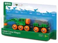 BRIO 33698 - Grüner Kranwagen mit Anhänger und Fracht
