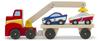 Melissa & Doug - Magnetisches Autotransporter-Spielzeugset aus Holz – (Autos &