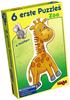 Haba 4276 - 6 Erste Puzzles Zoo, mit 6 niedlichen Zootiermotiven für Kinder ab 2