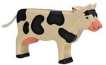 Holztiger Kuh, stehend, schwarz, 80003