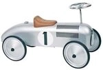 goki 14136 Rutscherfahrzeug Silber aus Metall, nostalgisches Rennauto, 73,5 cm...