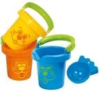 Gowi 558-12 Lustige Baby Eimer, 3teilig, im Netz, Wasserspielzeug