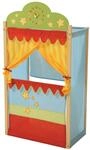 roba Kasperletheater, Puppentheater mit Uhr, Stand-Kaspertheater aus Massivholz...