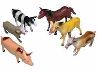 Idena 4329902 - Spielfigurenset mit 6 Farmtieren, aus Kunststoff, jeweils ca. 15 cm