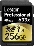 Lexar Professional 633x SD Karte 256GB, SDXC UHS-I Speicherkarte, Bis zu 95 MB/s