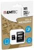 Emtec ECMSDM16GHC10 Class10 microSDHC 16GB Speicherkarte mit Adapter schwarz