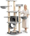 HAPPYPET Kratzbaum f&uuml;r Katzen gro&szlig; 181 cm hoch - Stabiler Kletterbaum...