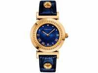 Versace Damen Analog Quarz Uhr mit Leder Armband 7.63003E+12