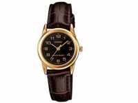 CASIO Damen Analog Quarz Uhr mit Leder Armband LTP-V001GL-1