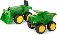 Sandkasten 42952 Spielzeugset John Deere Mini Bagger und Kipplader in Gr&uuml;n,